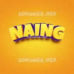 naing in Orange Toon style - 3D name wallpaper