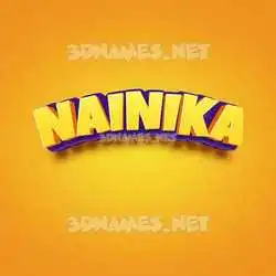nainika in Orange Toon style - 3D name wallpaper
