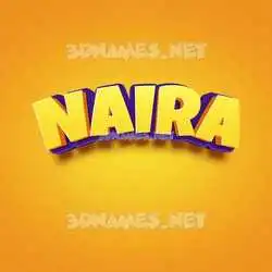 naira in Orange Toon style - 3D name wallpaper