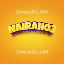 nairah03 in Orange Toon style - 3D name wallpaper