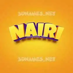 nairi in Orange Toon style - 3D name wallpaper
