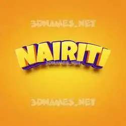 nairiti in Orange Toon style - 3D name wallpaper