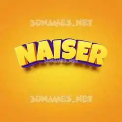 naiser in Orange Toon style - 3D name wallpaper