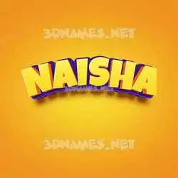 naisha in Orange Toon style - 3D name wallpaper