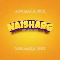 naisharg in Orange Toon style - 3D name wallpaper