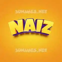 naiz in Orange Toon style - 3D name wallpaper