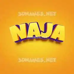 naja in Orange Toon style - 3D name wallpaper
