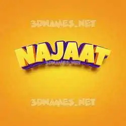 najaat in Orange Toon style - 3D name wallpaper