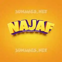 najaf in Orange Toon style - 3D name wallpaper