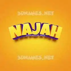 najah in Orange Toon style - 3D name wallpaper