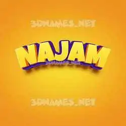 najam in Orange Toon style - 3D name wallpaper