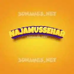 najamussehar in Orange Toon style - 3D name wallpaper