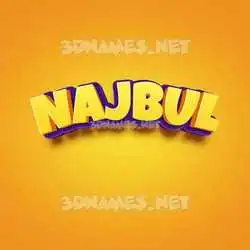 najbul in Orange Toon style - 3D name wallpaper