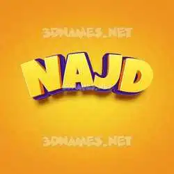 najd in Orange Toon style - 3D name wallpaper