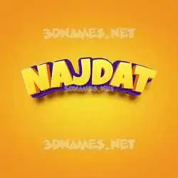 najdat in Orange Toon style - 3D name wallpaper