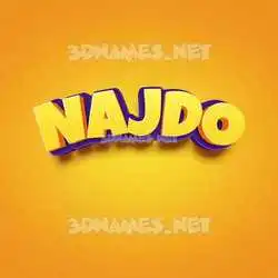najdo in Orange Toon style - 3D name wallpaper