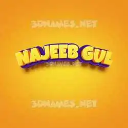 najeeb gul in Orange Toon style - 3D name wallpaper