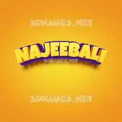 najeebali in Orange Toon style - 3D name wallpaper