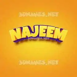 najeem in Orange Toon style - 3D name wallpaper