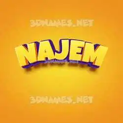 najem in Orange Toon style - 3D name wallpaper