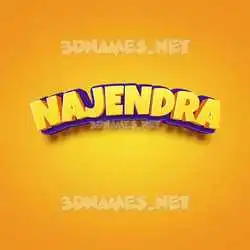 najendra in Orange Toon style - 3D name wallpaper