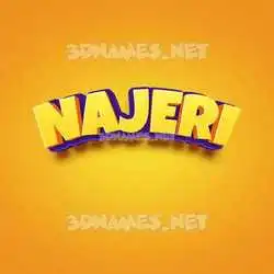 najeri in Orange Toon style - 3D name wallpaper