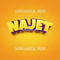 najet in Orange Toon style - 3D name wallpaper