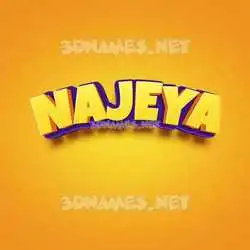 najeya in Orange Toon style - 3D name wallpaper