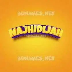najhidijah in Orange Toon style - 3D name wallpaper