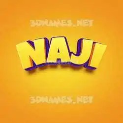 naji in Orange Toon style - 3D name wallpaper