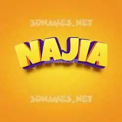 najia in Orange Toon style - 3D name wallpaper