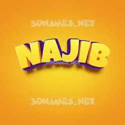 najib in Orange Toon style - 3D name wallpaper