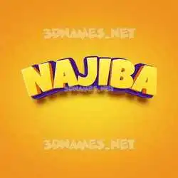 najiba in Orange Toon style - 3D name wallpaper