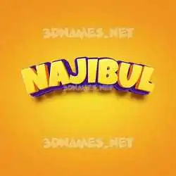 najibul in Orange Toon style - 3D name wallpaper