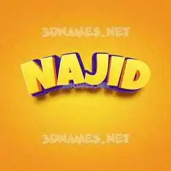 najid in Orange Toon style - 3D name wallpaper