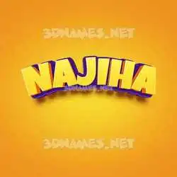 najiha in Orange Toon style - 3D name wallpaper
