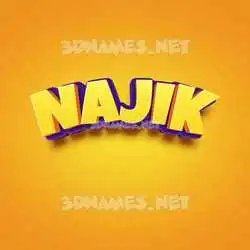 najik in Orange Toon style - 3D name wallpaper