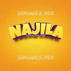 najila in Orange Toon style - 3D name wallpaper