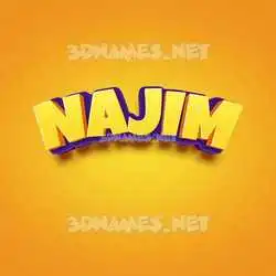 najim in Orange Toon style - 3D name wallpaper