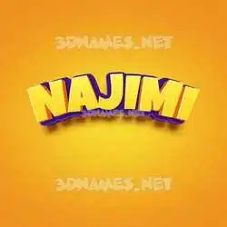 najimi in Orange Toon style - 3D name wallpaper
