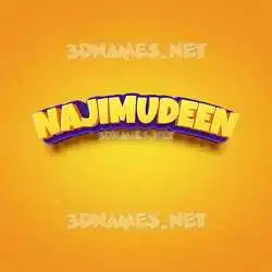 najimudeen in Orange Toon style - 3D name wallpaper