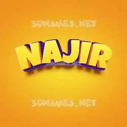 najir in Orange Toon style - 3D name wallpaper
