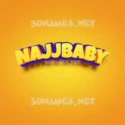 najjbaby in Orange Toon style - 3D name wallpaper