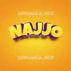najjo in Orange Toon style - 3D name wallpaper