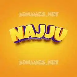 najju in Orange Toon style - 3D name wallpaper