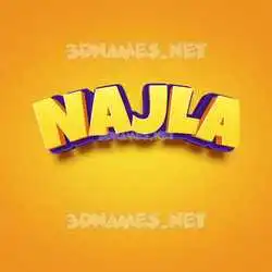 najla in Orange Toon style - 3D name wallpaper