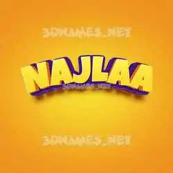 najlaa in Orange Toon style - 3D name wallpaper