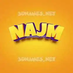 najm in Orange Toon style - 3D name wallpaper