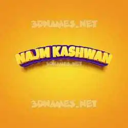 najm kashwan in Orange Toon style - 3D name wallpaper