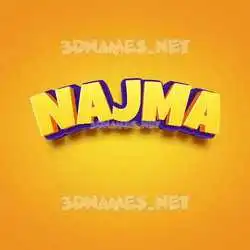 najma in Orange Toon style - 3D name wallpaper
